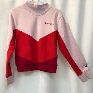Champion Women's Red and Pink Colorblock Sweater